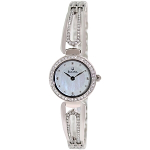 Bulova Crystal 96L126 Silver Brass Plated